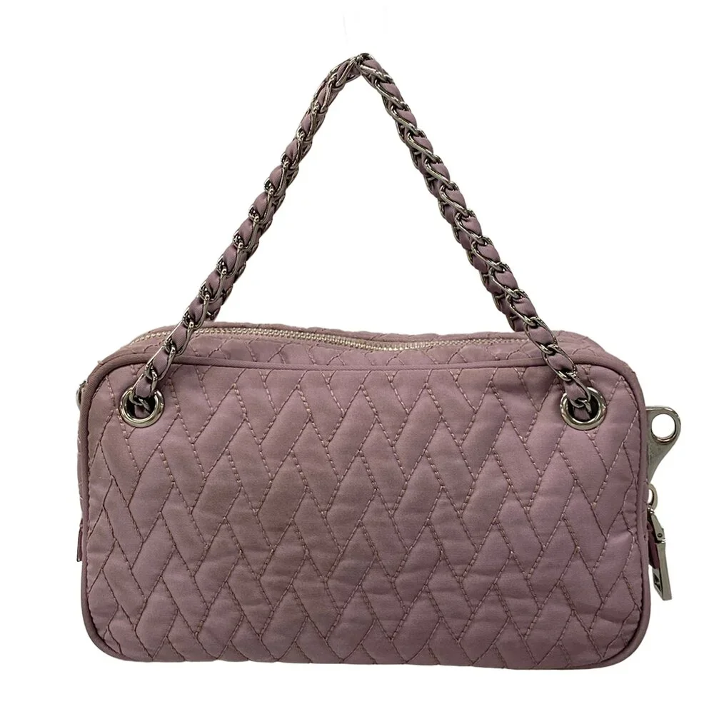 Prada Handbag Light Purple Nylon Leather
